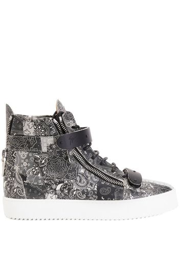 Giuseppe Zanotti High-Top-Sneakers mit Paisley-Print - Schwarz