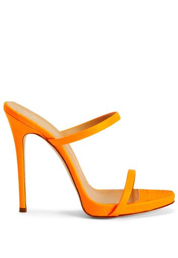 Giuseppe Zanotti Darsey 120mm double-strap leather mules - Orange