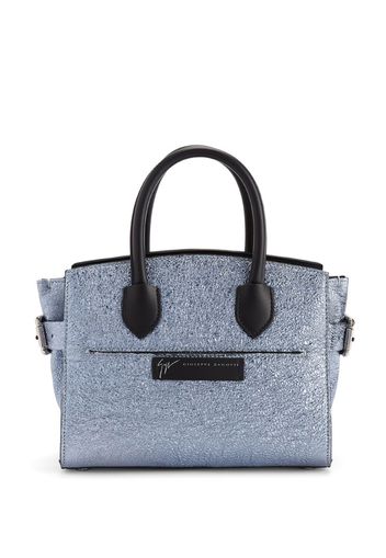 Giuseppe Zanotti metallic leather tote bag - Blau