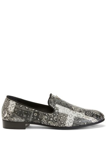 Giuseppe Zanotti Gipsy Lewis Loafer mit Bandana-Print - Schwarz