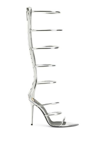 Giuseppe Zanotti Kniehohe Römersandalen 105mm - Silber