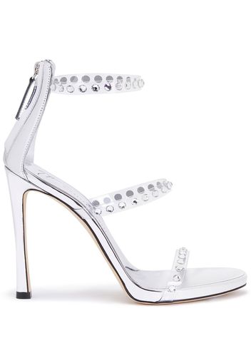 Giuseppe Zanotti Stiletto-Sandalen mit Kristallen - Silber