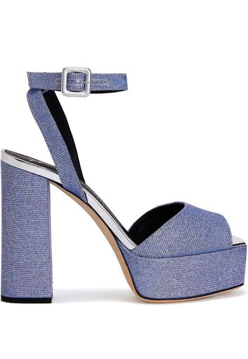 Giuseppe Zanotti Plateau-Sandalen im Glitter-Look - Blau