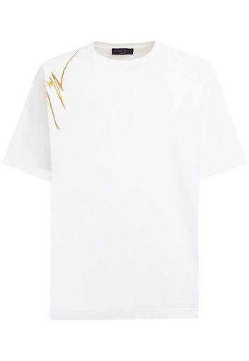 Giuseppe Zanotti T-Shirt mit Logo-Stickerei - Weiß