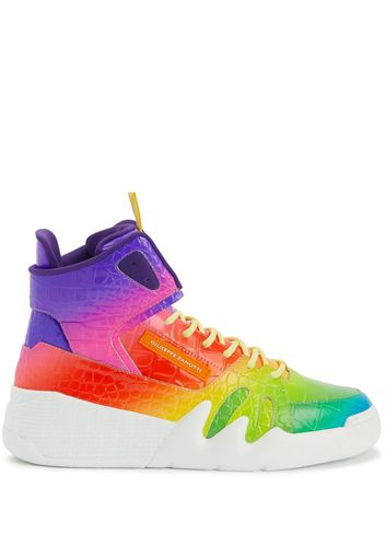 Giuseppe Zanotti High-Top-Sneakers mit Regenbogen-Print - Gelb