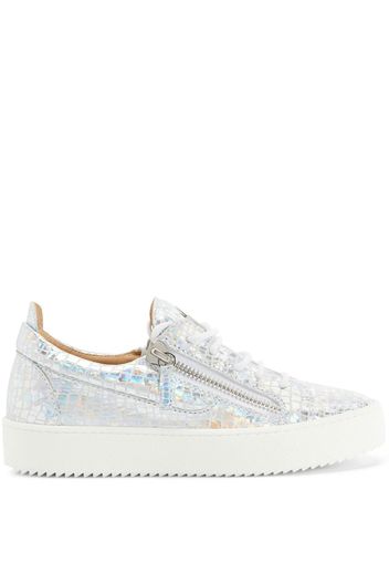 Giuseppe Zanotti Metallic-Sneakers - Silber