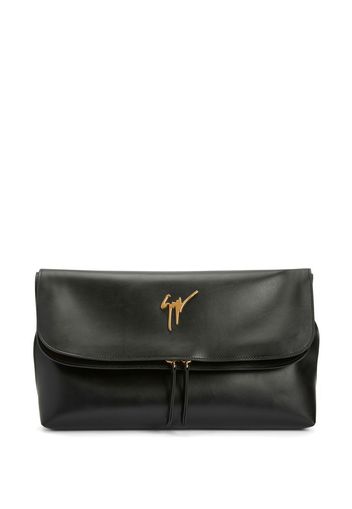 Giuseppe Zanotti Clutch mit Logo-Schild - Schwarz