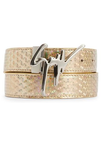 Giuseppe Zanotti logo-buckle holographic belt - Gold