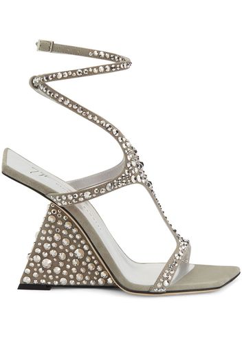 Giuseppe Zanotti Tutankamon 105mm crystal-embellished sandals - Silber