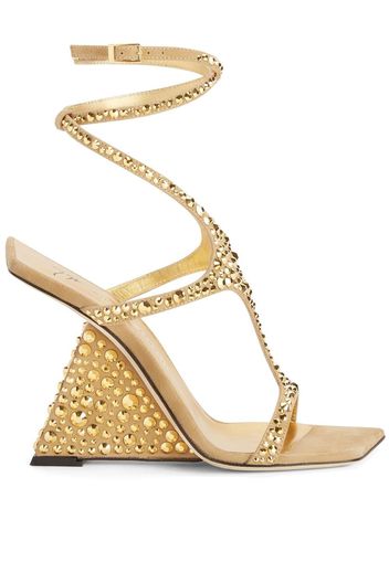 Giuseppe Zanotti Tutankamon crystal 105mm sandals - Gold