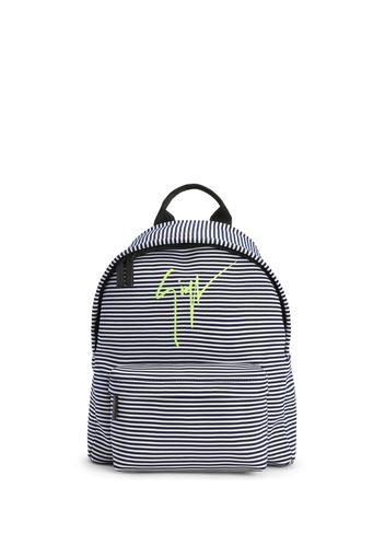 Giuseppe Zanotti logo-print striped backpack - Weiß