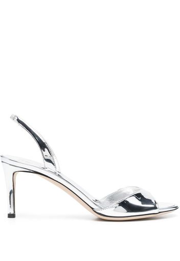 Giuseppe Zanotti metallic-finish 80mm open-toe stilettos - Grau