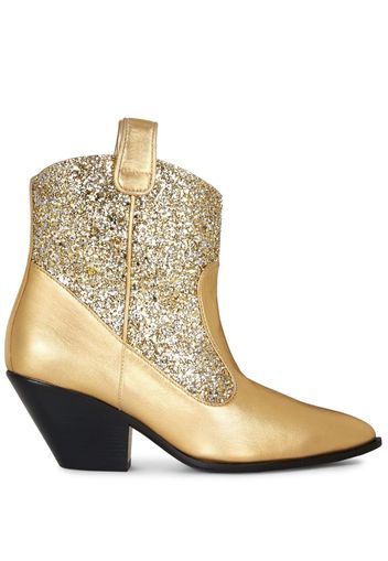 Giuseppe Zanotti Elna glittery cowboy boots - Gold