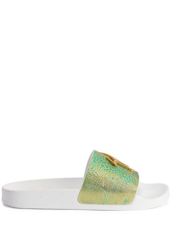 Giuseppe Zanotti Frankie logo-plaque slides - Gold