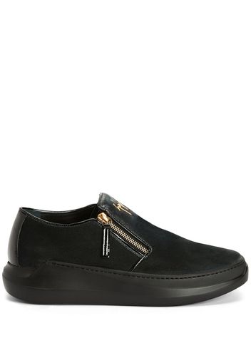 Giuseppe Zanotti Conley zipped velvet sneakers - Grau