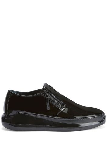 Giuseppe Zanotti Conley patent-finish zip-up sneakers - Schwarz