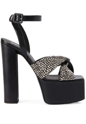 Giuseppe Zanotti Souree 150mm crystal-embellished sandals - Schwarz