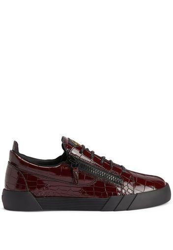 Giuseppe Zanotti Frankie crocodile-effect leather sneakers - Rot