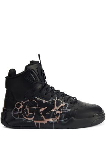 Giuseppe Zanotti Talon Sneakers mit Graffiti-Print - Schwarz