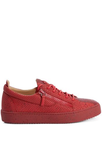 Giuseppe Zanotti Frankie Sneakers mit Schlangen-Effekt - Rot