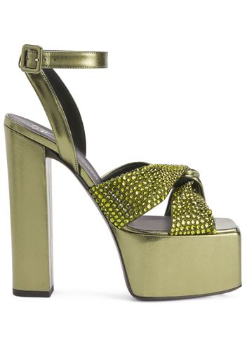 Giuseppe Zanotti Souree 150mm crystal-embellished sandals - Grün