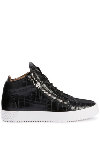 Giuseppe Zanotti Kriss crocodile-effect leather sneakers - Schwarz