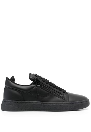 Giuseppe Zanotti side-zip leather low-top sneakers - Schwarz