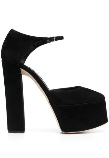 Giuseppe Zanotti Wildlederpumps mit Blockabsatz 160mm - Schwarz