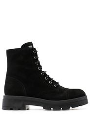 Giuseppe Zanotti Rombos suede combat boots - Schwarz