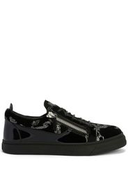 Giuseppe Zanotti glitter panelled low-top sneakers - Schwarz