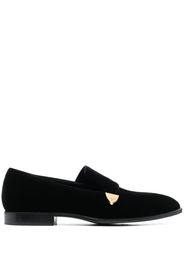 Giuseppe Zanotti logo-plaque velvet loafers - Schwarz