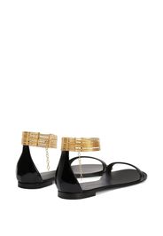 Giuseppe Zanotti Kay gold ankle-strap flat sandals - Schwarz