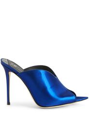 Giuseppe Zanotti Mules in Metallic-Optik 105mm - Blau