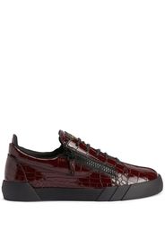 Giuseppe Zanotti Frankie crocodile-effect leather sneakers - Rot