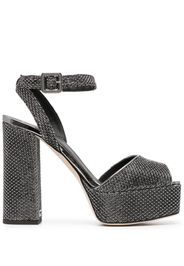 Giuseppe Zanotti 120mm metallic-finish leather sandals - Silber