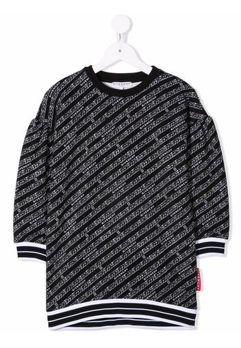 Givenchy Kids Kleid mit Logo-Print - Schwarz