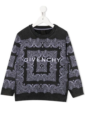 Givenchy Kids Pullover mit Bandana-Print - Schwarz