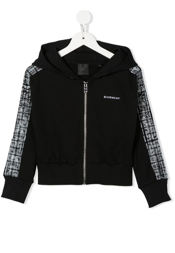 Givenchy Kids embroidered-logo zip-up hoodie - Schwarz