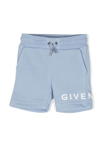 Givenchy Kids logo-print drawstring shorts - Blau