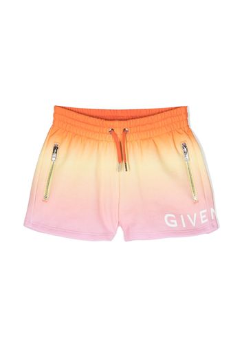 Givenchy Kids logo-print drawstring shorts - Orange