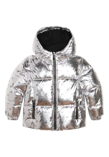 Givenchy Kids monogram-print padded coat - Grau