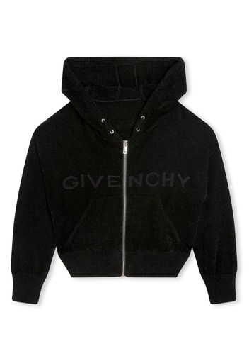 Givenchy Kids intarsia-knit zip-up hoodie - Schwarz