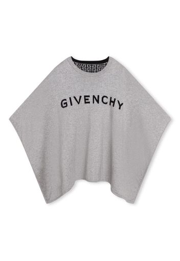 Givenchy Kids 4G-motif round-neck reversible cape - Grau