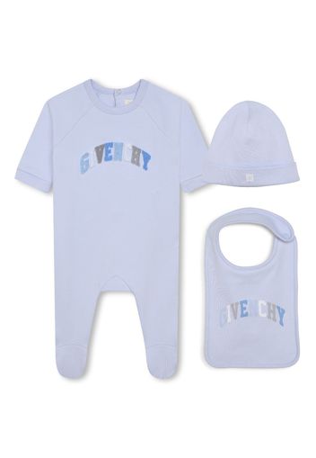 Givenchy Kids logo-appliqué cotton babygrow (set of three) - Blau