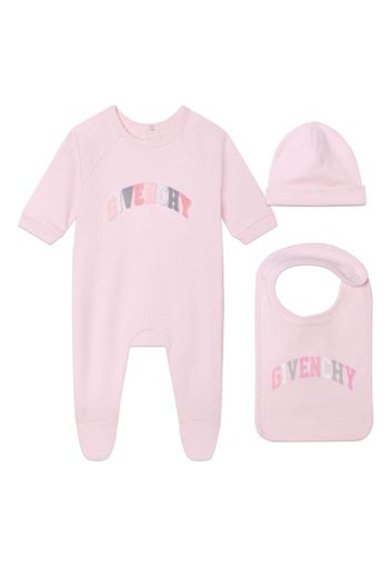 Givenchy Kids Strampler-Set mit Logo-Patch - Rosa