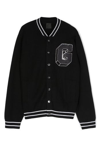 Givenchy Kids logo-appliqué bomber jacket - Schwarz