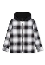 Givenchy Kids 4G-motif checked shirt jacket - Schwarz