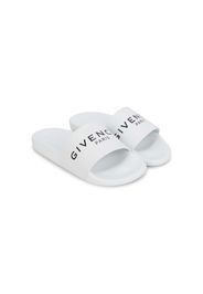Givenchy Kids Aqua Pantoletten mit Logo-Print - Weiß