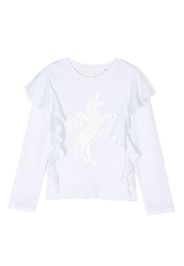 Givenchy Kids logo-print ruffle-detail T-shirt - Weiß