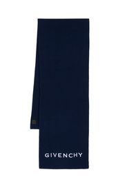 Givenchy logo-embroidered fine-knit scarf - Blau